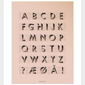 Vissevasse Plakat - 50x70 - ABC - Rosa