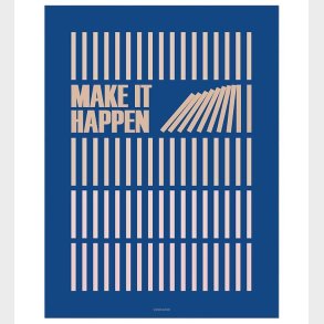 Vissevasse Plakat - 50x70 - Make It Happen - Navy