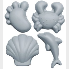 Scrunch Sandforme - 4 stk - Silikone - Lysebl