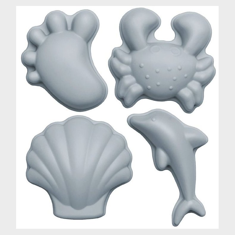 Scrunch Sandforme - 4 stk - Silikone - Lysebl