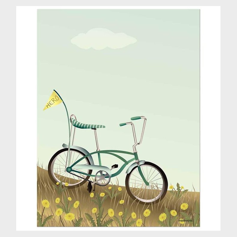 Vissevasse Plakat - 30x40 - Bike With A Flag