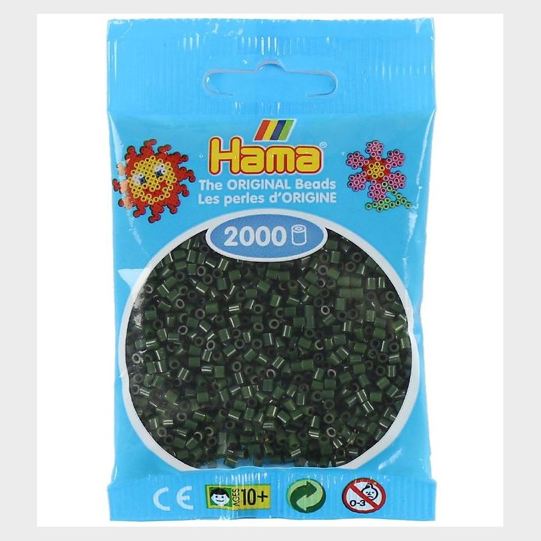 Hama MIi Perler - 2000 stk. - 28 Mrkegrn