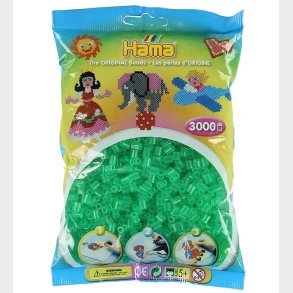 Hama Midi Perler - 3000 stk. - 16 Transparent Grn