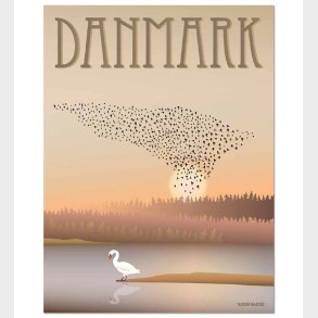 Vissevasse Plakat - 30x40 - Danmark - Sort Sol