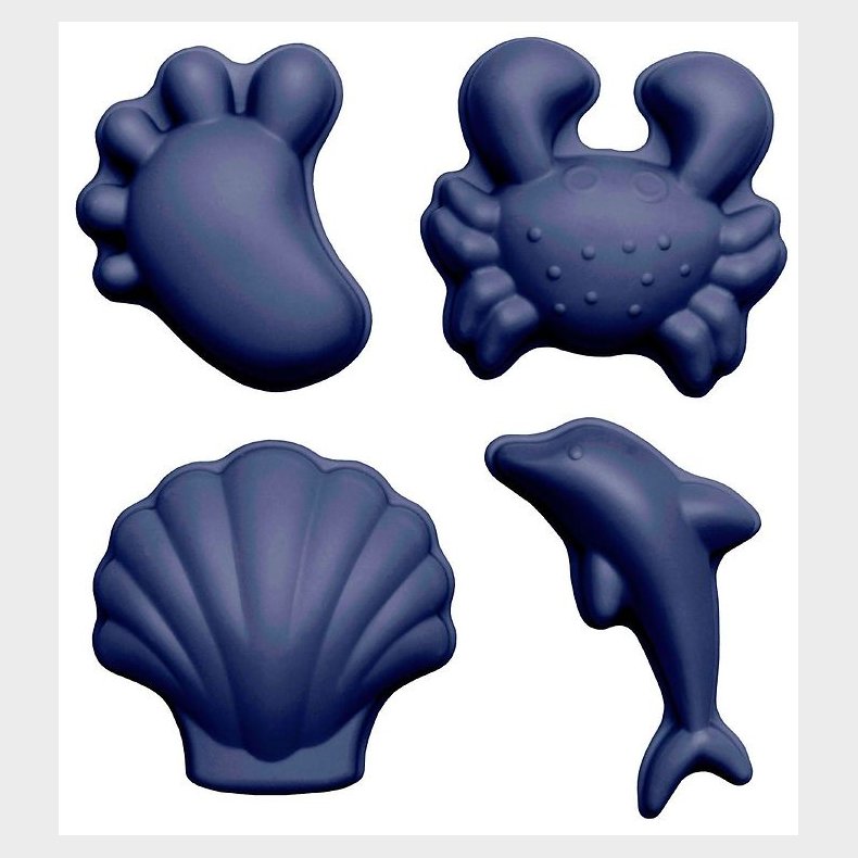 Scrunch Sandforme - 4 stk - Silikone - 6,5-10,5 cm - Bl