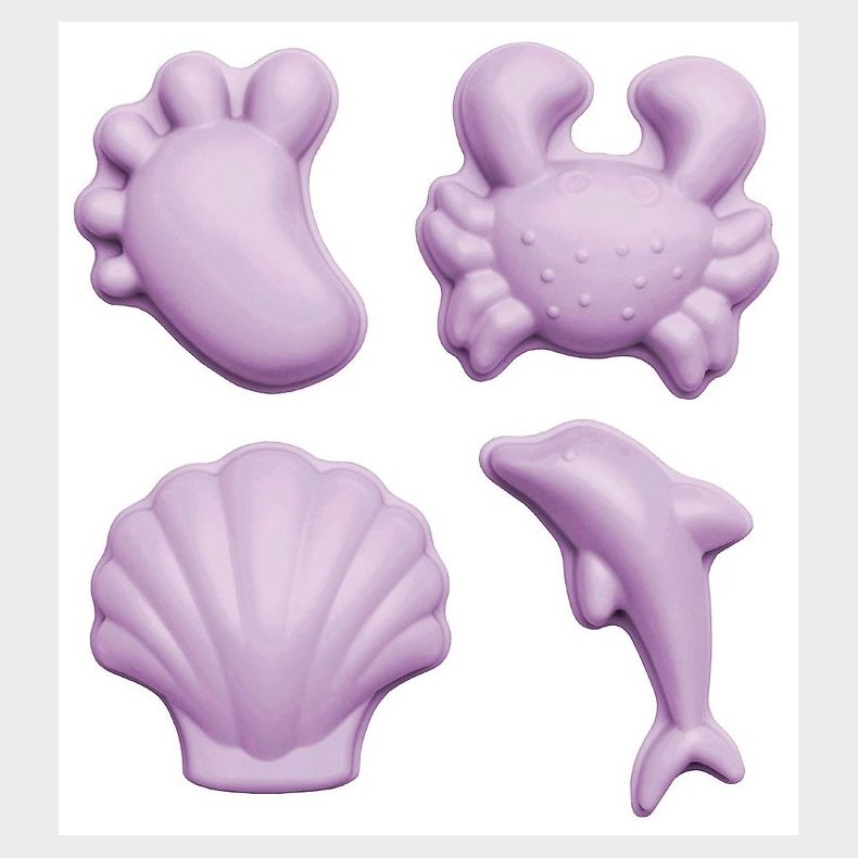 Scrunch Sandforme - 4 stk - Silikone - 6,5-10,5 cm - Lys Lilla