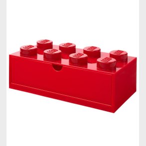 LEGO Storage Opbevaringsskuffe - 8 Knopper - 31x15x9 - Rd