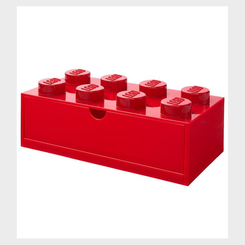 LEGO Storage Opbevaringsskuffe - 8 Knopper - 31x15x9 - Rd