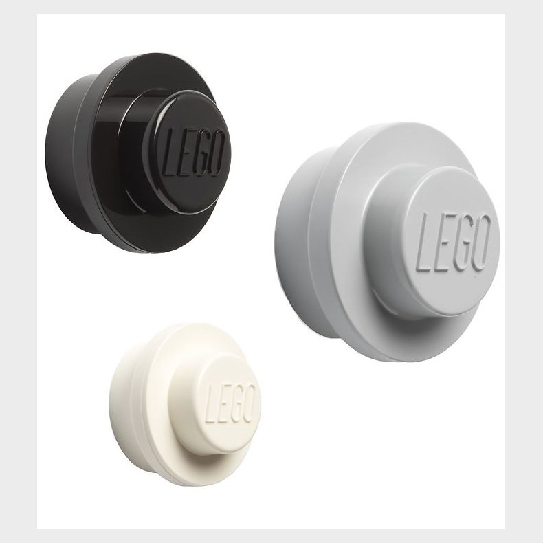 LEGO Storage Knagerkkest - 3 stk - 10/8/5 cm - Hvid/Sort/Gr