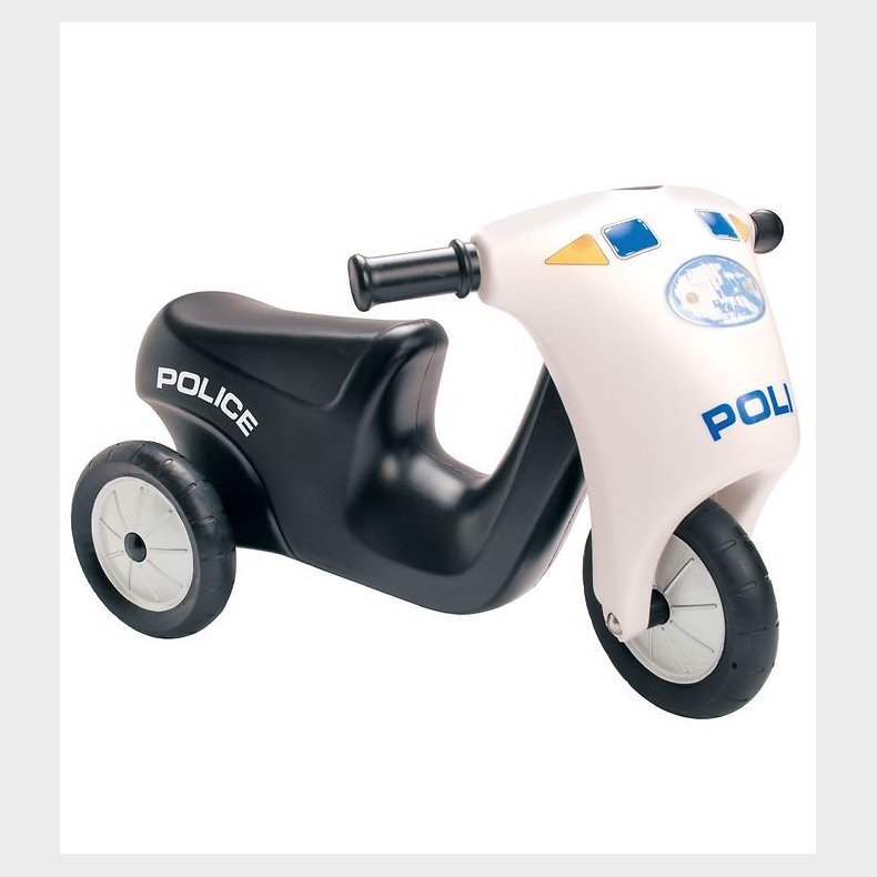 Dantoy Politi Scooter m. Gummihjul - Sort/Hvid