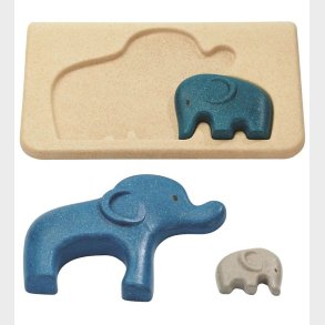 PlanToys Elefant Puslespil - Natur/Bl