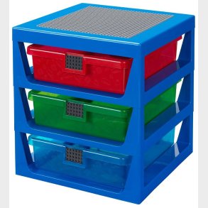 LEGO Storage Opbevaring m. 3 Skuffer - 34x32x38 - Bl