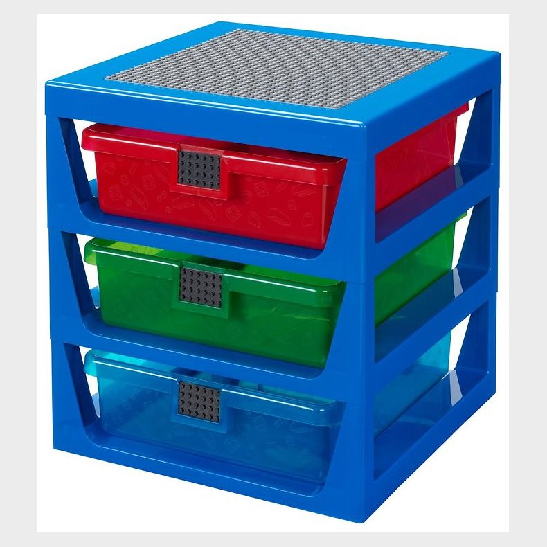 LEGO Storage Opbevaring m. 3 Skuffer - 34x32x38 - Bl