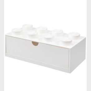 LEGO Storage Opbevaringsskuffe - 8 Knopper - 31x15x9 - Hvid