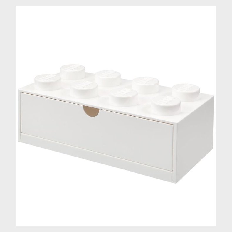 LEGO Storage Opbevaringsskuffe - 8 Knopper - 31x15x9 - Hvid
