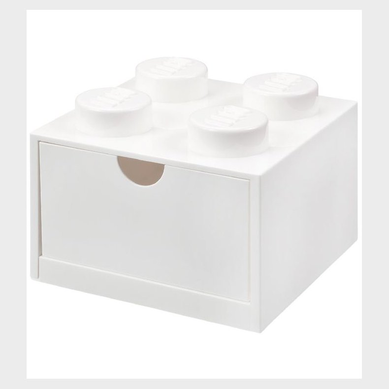 LEGO Storage Opbevaringsskuffe - 4 Knopper - 15x15x9 - Hvid