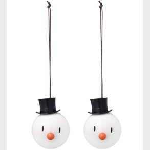 Hoptimist Julekugler - Snowman - 2 stk - :5 cm - Hvid
