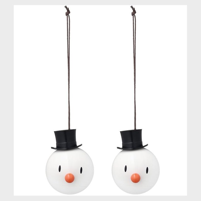 Hoptimist Julekugler - Snowman - 2 stk - :5 cm - Hvid