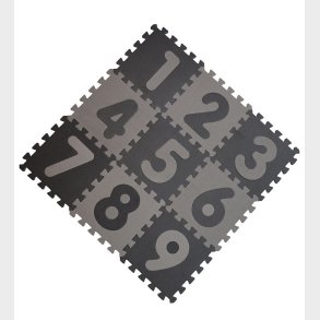 BabyDan Legegulv - 90x90 - Lysegr/Mrkegr m. Tal