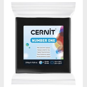 Cernit Polymer Ler - Number One - 250g - Sort