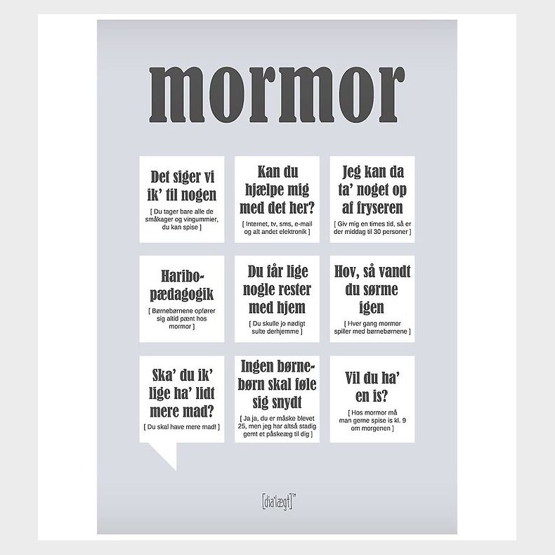 Dialgt Plakat - 30x42 - Mormor