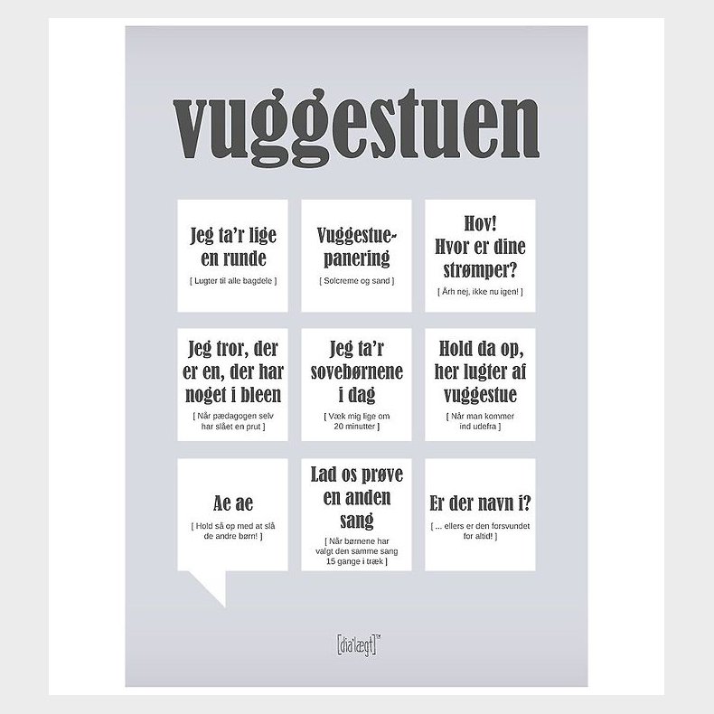 Dialgt Plakat - 30x42 - Vuggestuen
