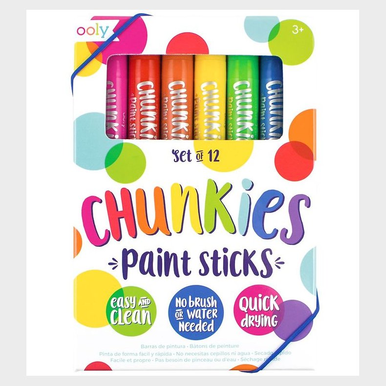 Ooly Jumbo Tuscher - Chunkies Paint Sticks - 12 stk - Multifarve