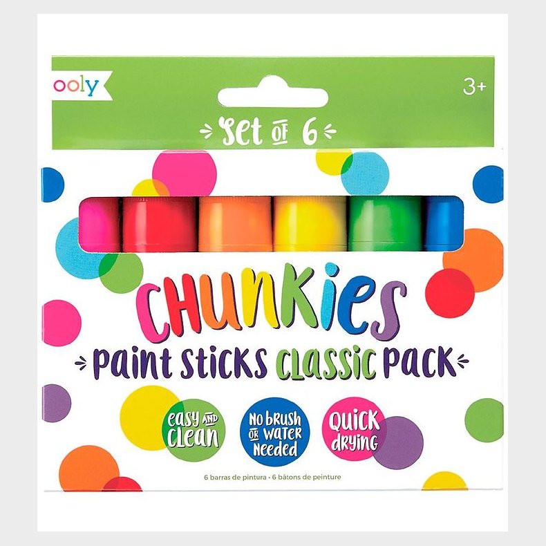 Ooly Jumbo Tuscher - Chunkies Paint Sticks - 6 stk - Multifarvet