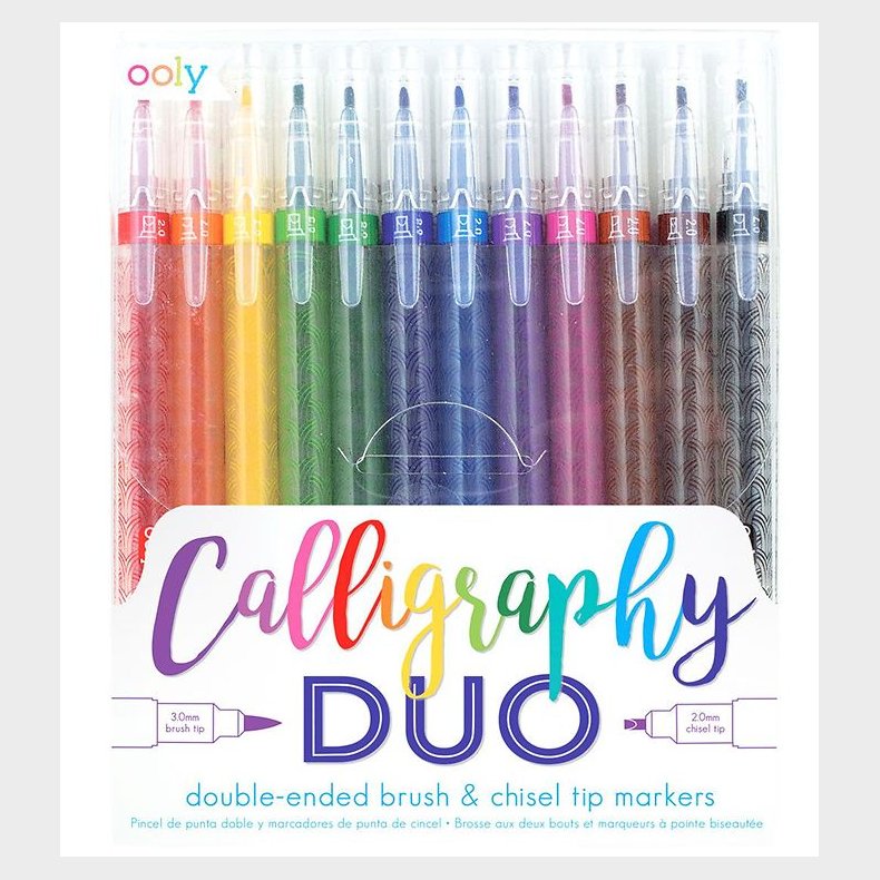 Ooly Tuscher - Calligraphy Duo - 12 stk - Multifarvet