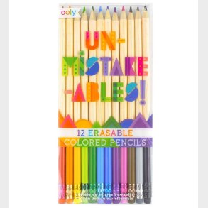 Ooly Farveblyanter m. Viskelder - Un-Mistake-Ables - 12 stk