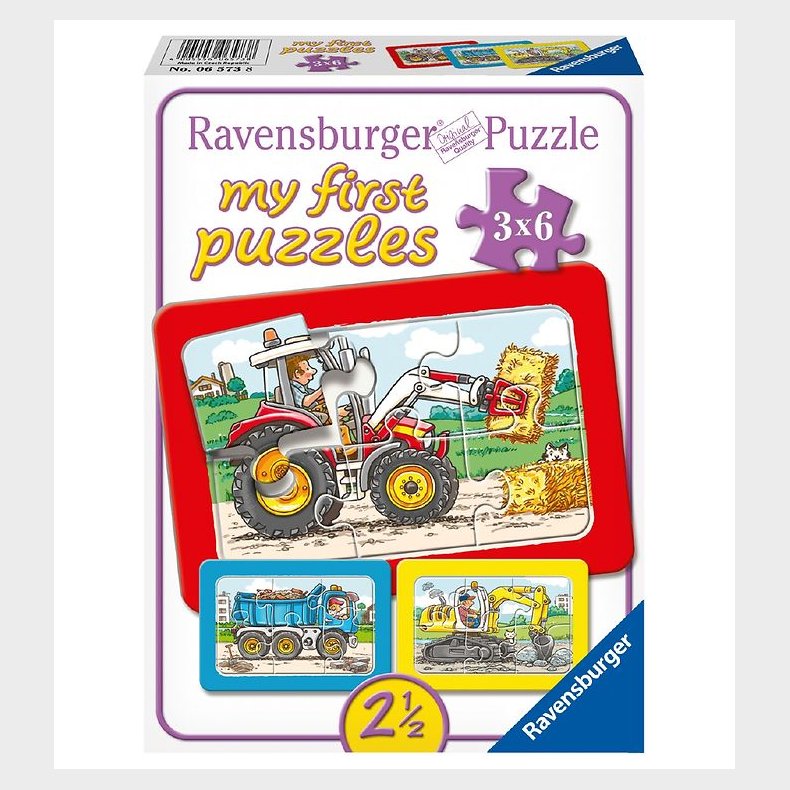 Ravensburger Puslespil - My First - 3x6 Brikker - Work