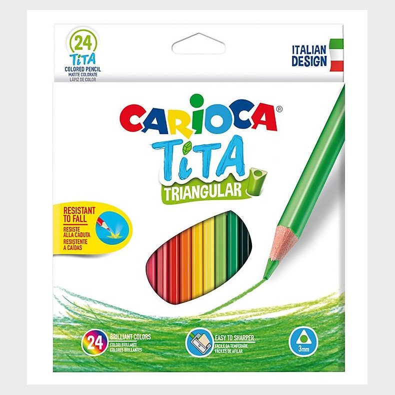 Carioca Farveblyanter - Trekantet - 24 stk - Multifarvet