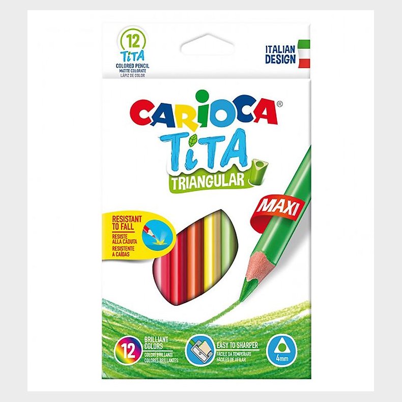 Carioca Maxi Farveblyanter - 12 stk - Multifarvet