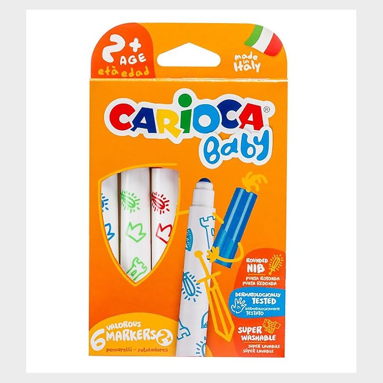 Carioca Baby Tuscher - 6 stk - Multifarvet