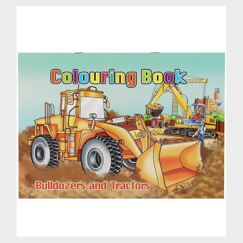 Malebog - Bulldozers &amp; Tractors Colouring Book - 16 Sider