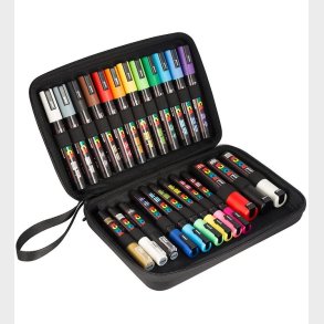 Posca Tuscher m. Kuffert - 24 stk. - Multifarvet