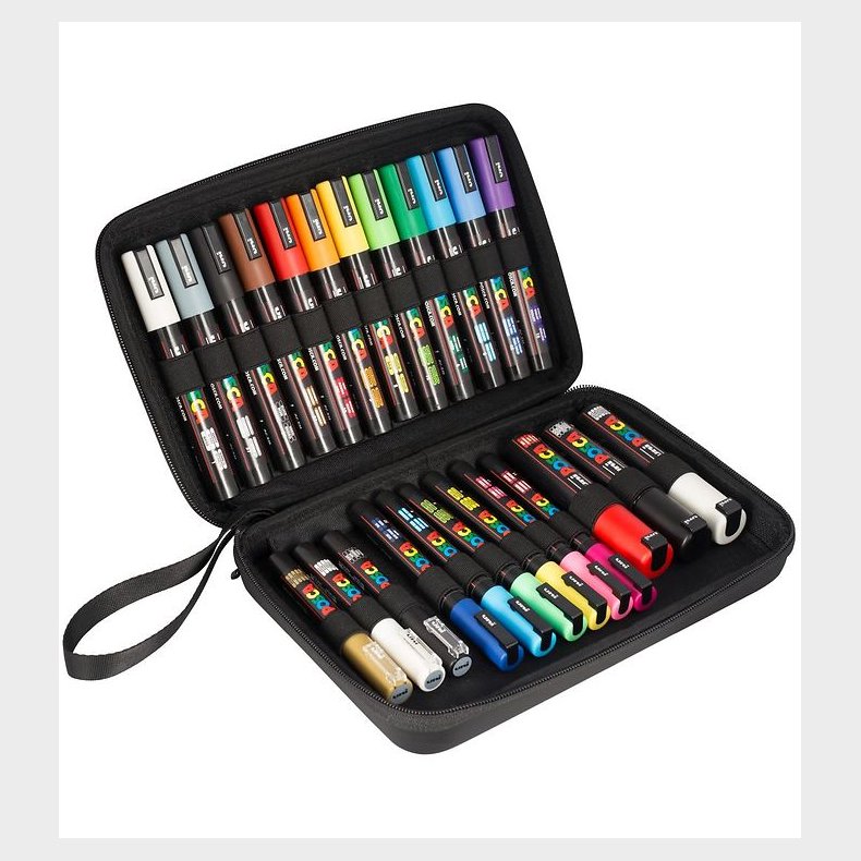 Posca Tuscher m. Kuffert - 24 stk. - Multifarvet