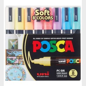 Posca Tuscher - PC-5M - 8 stk. - Afdmpede Farver