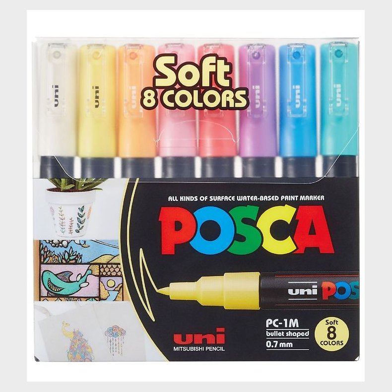Posca Tuscher - PC-1M - 8 stk. - Afdmpede Farver