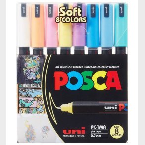 Posca Tuscher - PC-1MR - 8 stk. - Afdmpede Farver
