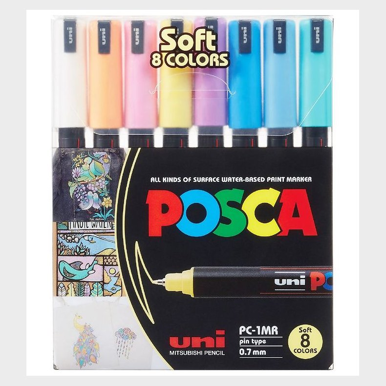 Posca Tuscher - PC-1MR - 8 stk. - Afdmpede Farver
