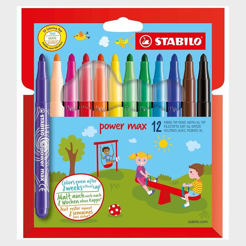 Stabilo Tuscher - Power Max - 12 stk. - Multifarvet