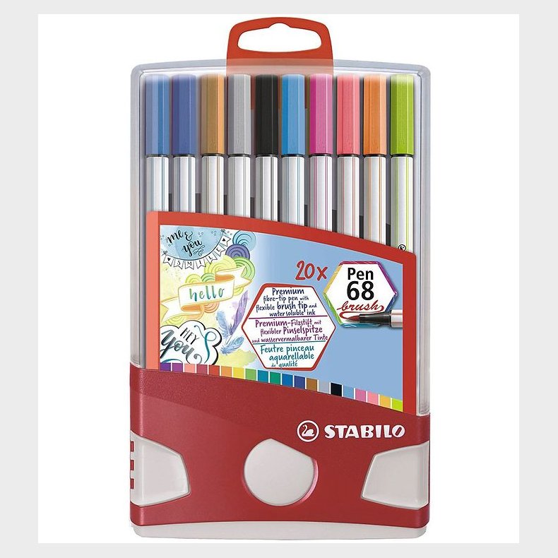 Stabilo Tuscher - Pen 68 Brush - 20 stk. - Multifarvet