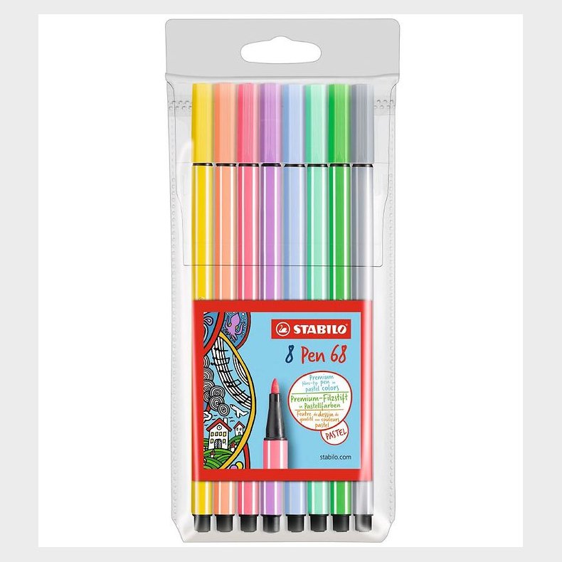 Stabilo Tuscher - Pen 68 - 8 stk. - Pastelfarver