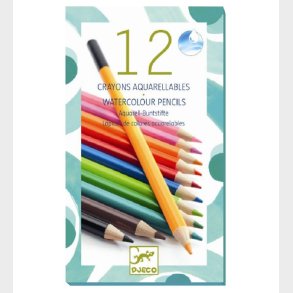Djeco Farveblyanter - Akvarel - 12 stk. - Multifarvet