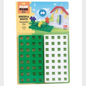 Plus-Plus Big - Baseplate Duo - Grn/Hvid