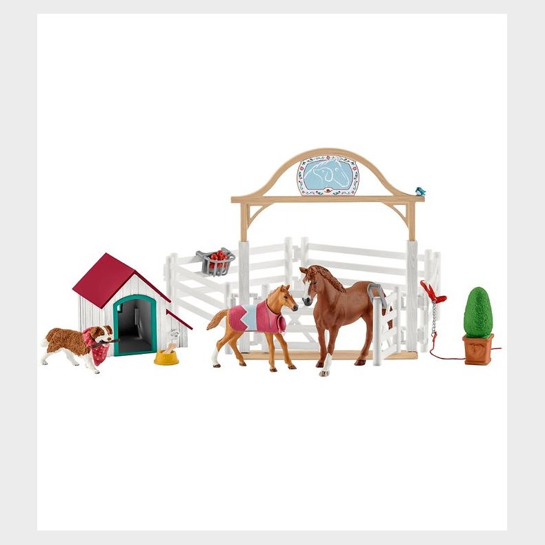 Schleich Horse Club - 64 cm - Hannahs Gstehest m. Hund 42458