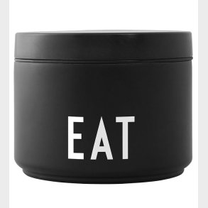 Design Letters Madkasse m. Ske - Thermo Lunch Box Small - Sort