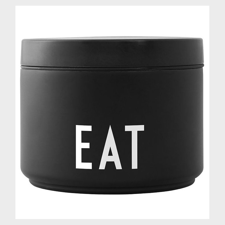 Design Letters Madkasse m. Ske - Thermo Lunch Box Small - Sort