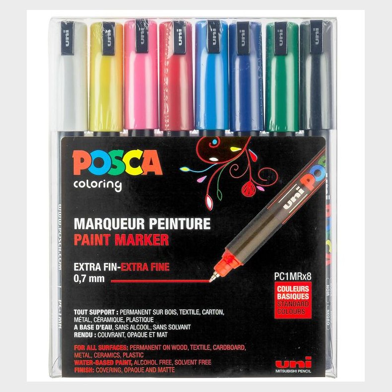Posca Tuscher - PC-1MR - 8 stk. - Multifarvet
